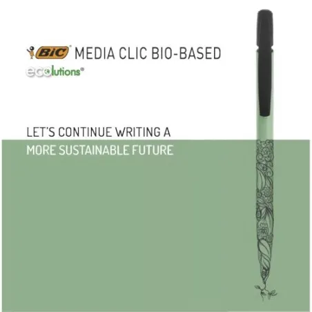Stylo Bille Écologique Personnalisé Media Clic BIO BIC® Matières : polyester Couleurs : bleu marine objet promo petit budget