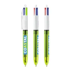 Stylo Bille Fluo 4 Couleurs avec Lanyard - BIC® Objets Publicitaires Matières : bambou Couleurs : noir