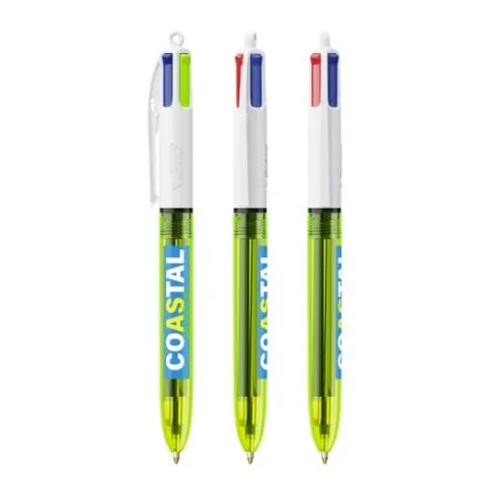 Stylo Bille Fluo 4 Couleurs avec Lanyard - BIC® Objets Publicitaires Matières : bambou Couleurs : noir