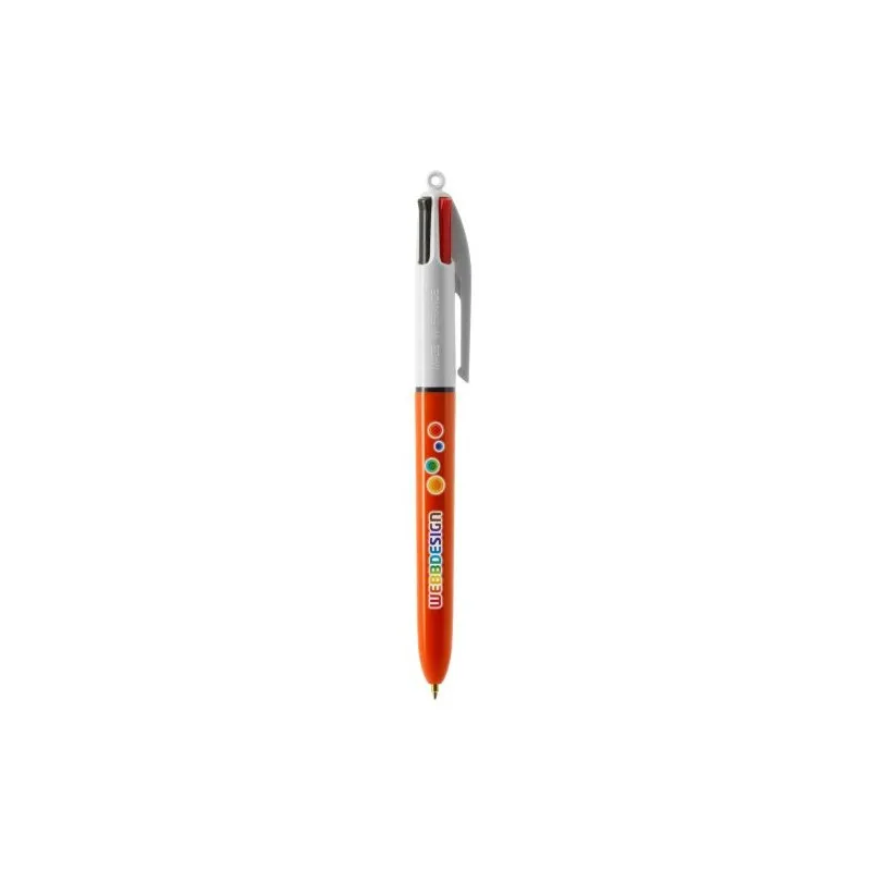 Stylo publicitaire 4 couleurs fluo à bille avec lanyard - BIC® Matières : acier inoxydable Couleurs : blanc Contenance : 500 ml 
