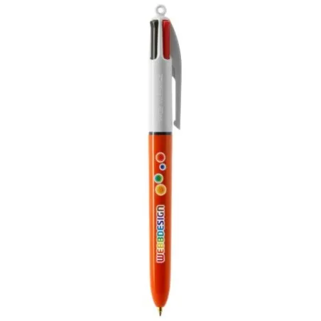 Stylo publicitaire 4 couleurs fluo à bille avec lanyard - BIC® Matières : acier inoxydable Couleurs : blanc Contenance : 500 ml 