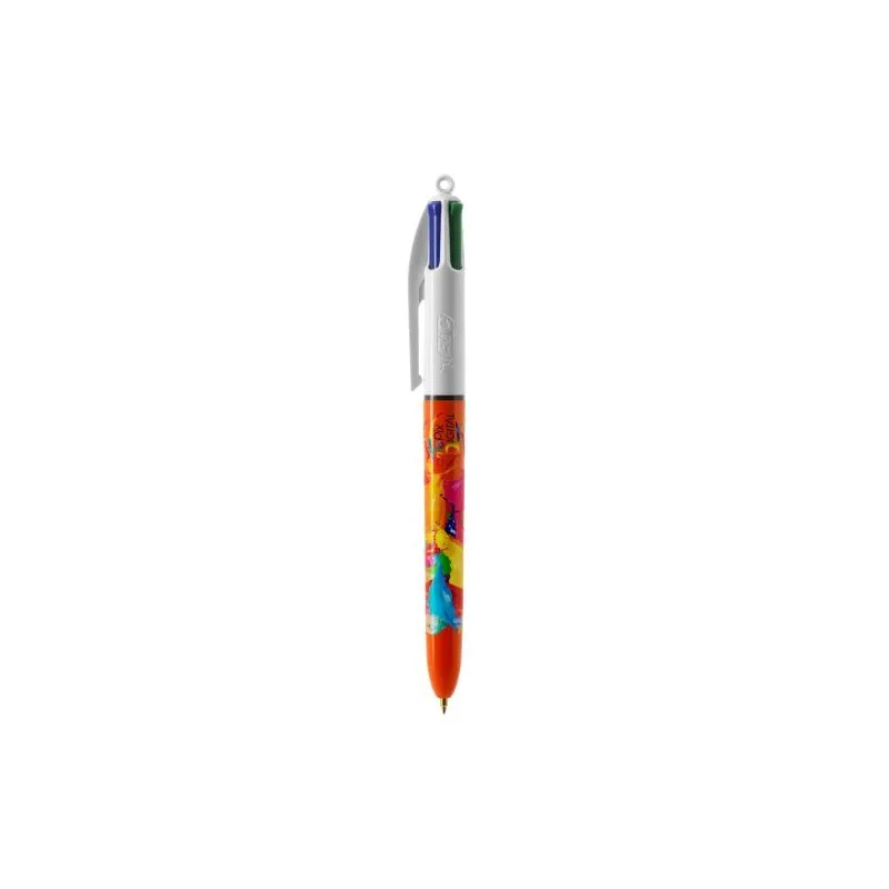 Stylo publicitaire 4 couleurs fluo à bille avec lanyard - BIC® Matières : acier inoxydable Couleurs : blanc Contenance : 500 ml 