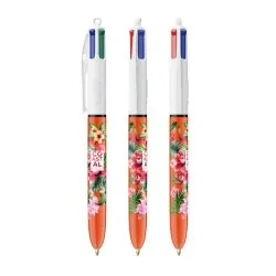 Stylo Bille Multicouleur Personnalisé 4 Couleurs BIC® Matières : acier inoxydable Couleurs : bleu métallisé Contenance : 500 ml
