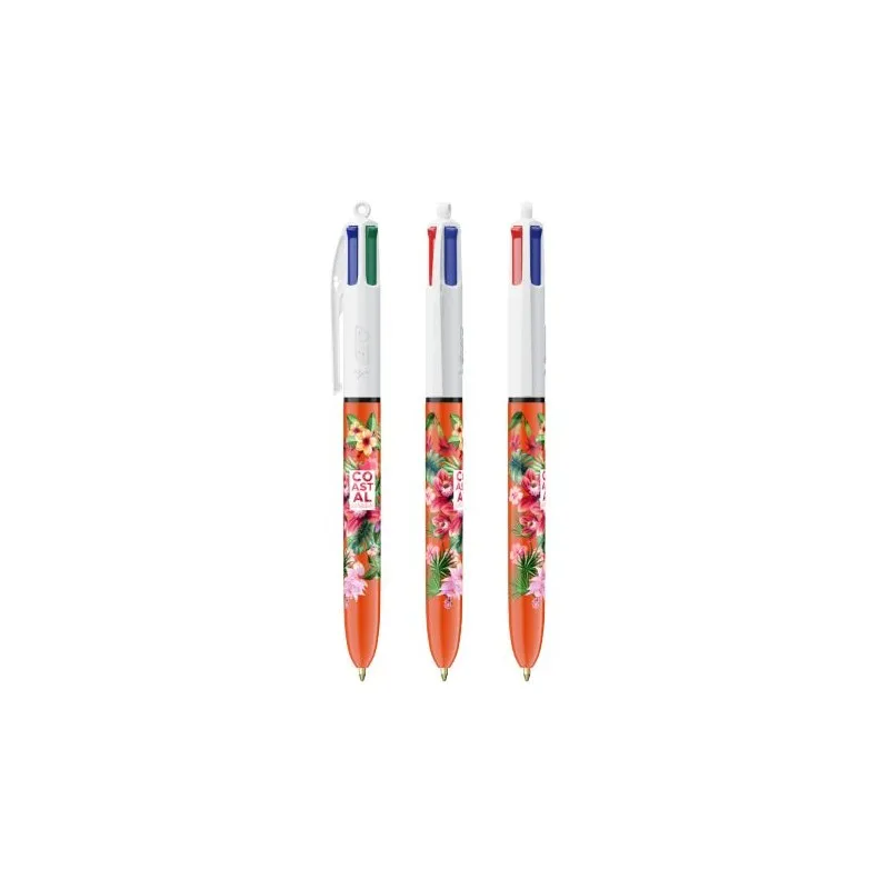 Stylo Bille Multicouleur Personnalisé 4 Couleurs BIC® Matières : acier inoxydable Couleurs : bleu métallisé Contenance : 500 ml