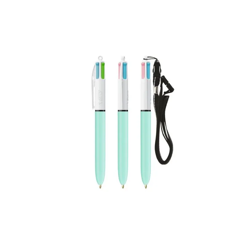 Stylos Publicitaires BIC® 4 Couleurs Fashion avec Lanyard Matières : polypropylène (PP) Couleurs : sable foncé objet promotionne