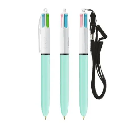 Stylos Publicitaires BIC® 4 Couleurs Fashion avec Lanyard Matières : polypropylène (PP) Couleurs : sable foncé objet promotionne
