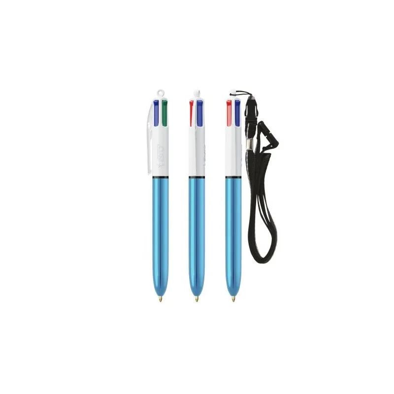 Stylo Bille Personnalisé 4 Couleurs Shine avec Lanyard - BIC® Matières : métal Capacité : 8 Go Couleurs : rouge cadeau entrepris