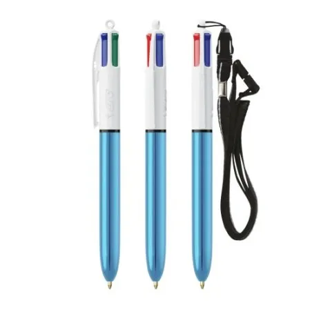 Stylo Bille Personnalisé 4 Couleurs Shine avec Lanyard - BIC® Matières : métal Capacité : 8 Go Couleurs : rouge cadeau entrepris