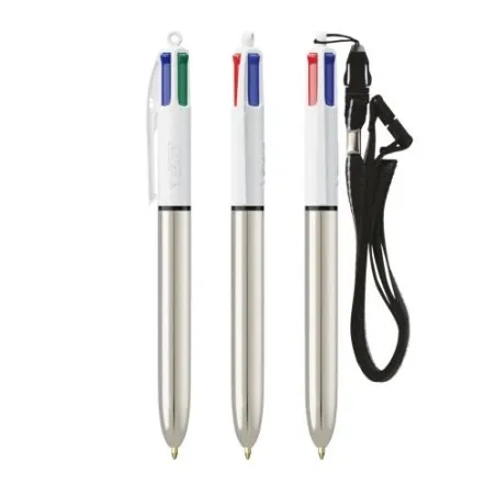 Stylo Bille Personnalisé 4 Couleurs Shine avec Lanyard - BIC® Matières : métal Capacité : 8 Go Couleurs : blanc marquage couleur
