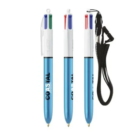 Stylo Bille Personnalisé 4 Couleurs Shine avec Lanyard - BIC® Matières : métal Capacité : 8 Go Couleurs : noir goodies publicita