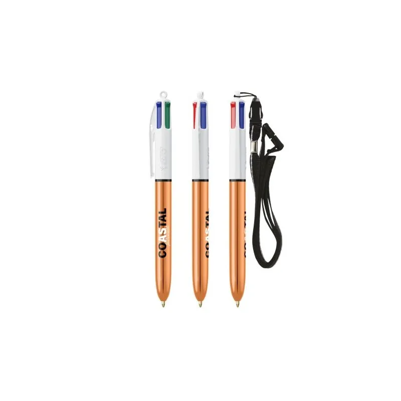 Stylo Bille Personnalisé 4 Couleurs Shine avec Lanyard - BIC® Matières : métal Capacité : 8 Go Couleurs : noir impression haute 