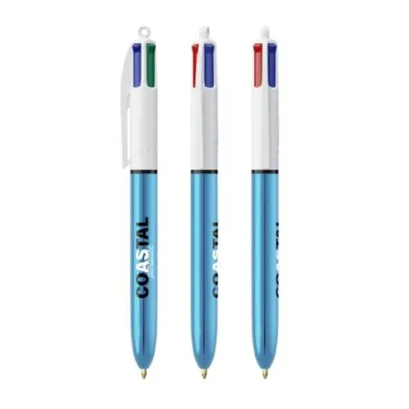Stylo Publicitaire 4 Couleurs Brillant BIC® Matières : HDPE Couleurs : blanc Contenance : 500 ml personnalisable avec votre logo