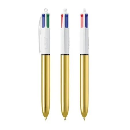 Stylo Publicitaire 4 Couleurs Brillant BIC® Matières : bois Couleurs : bois objet promo petit budget