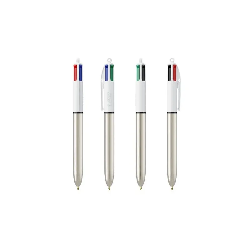 Stylo Publicitaire 4 Couleurs Brillant BIC® Matières : polyester Couleurs : gris Contenance : 3 L livraison express 24h 48h