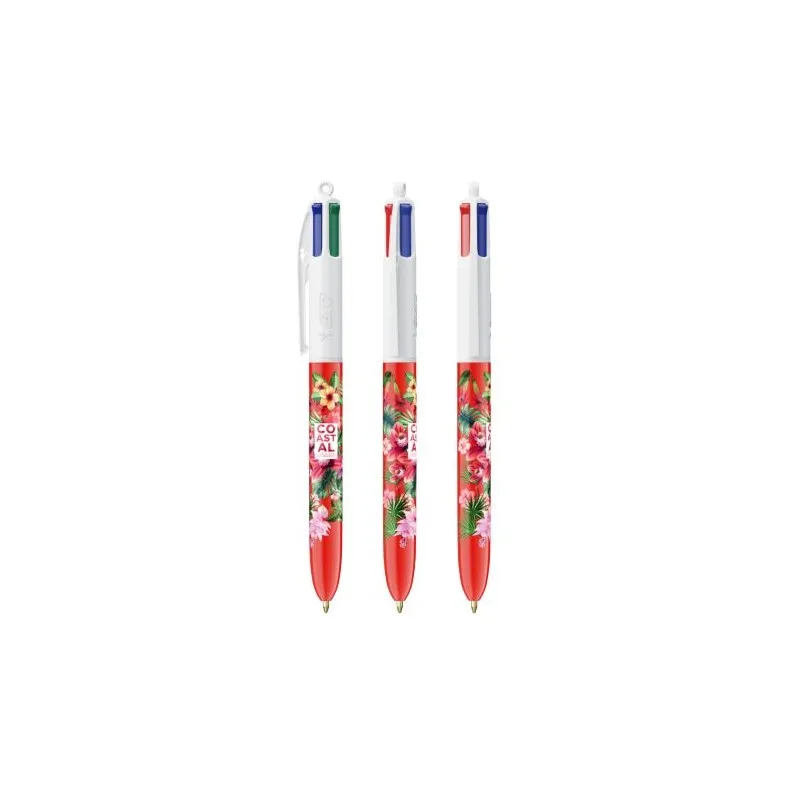 Stylo Bille Personnalisé 4 Couleurs Écologique avec Lanyard - BIC® objet publicitaire robuste