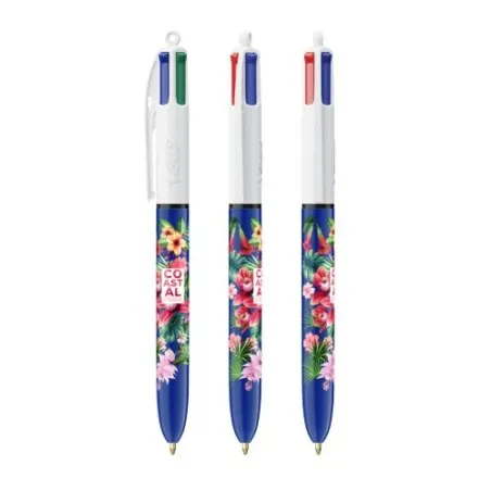 Stylo Bille Personnalisé 4 Couleurs Écologique avec Lanyard - BIC® objet promo petit budget