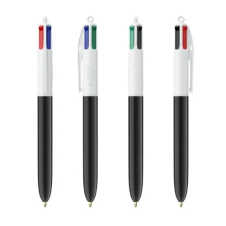 Stylo bille personnalisable 4 couleurs écologique avec lanyard - BIC® Matières : PVC Couleurs : noir goodies entreprise design