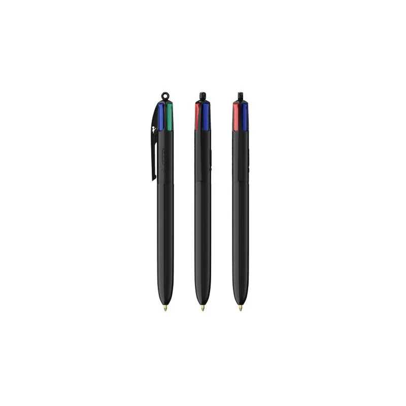 Stylo bille personnalisable 4 couleurs écologique avec lanyard - BIC® Matières : bambou personnalisable avec votre logo