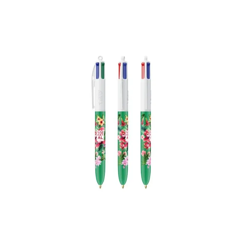 Stylo bille personnalisable 4 couleurs écologique avec lanyard - BIC® Matières : aluminium Couleurs : blanc cadeau client origin