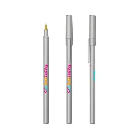 Stylo publicitaire personnalisé BIC® Media Clic Grip Matières : métal Couleurs : doré marquage laser ultra précis