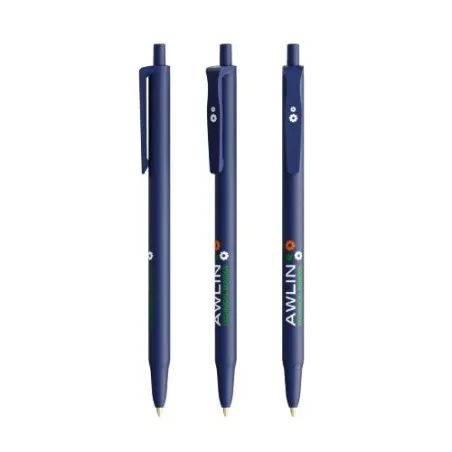 Stylo bille personnalisable BIC® Clic Stic Softfeel® Matières : polyester Taille textile : XXL Couleurs : bleu marine personnali