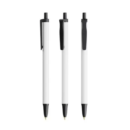 Stylo bille publicitaire écologique Clic Stic BIC® Matières : acier inoxydable Couleurs : bleu marine impression haute définitio