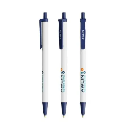 Stylo bille publicitaire écologique Clic Stic BIC® Matières : acier inoxydable Couleurs : bleu marine accessoire événementiel un