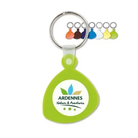 Porte-clés rigide personnalisé avec anneau de 25 mm - Métal Matières : carton recyclé cadeau entreprise pas cher