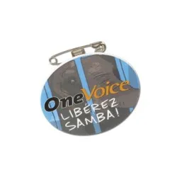 BADGE PLASTIQUE (PS) CARRE 36x36 mm AVEC PINCE EPINGLE 2