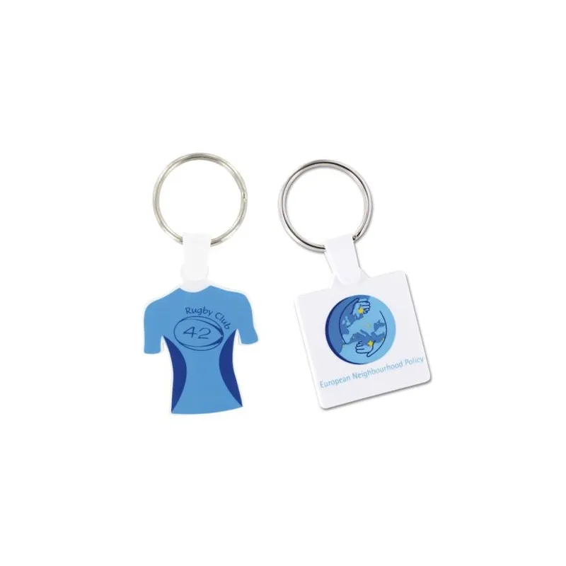 Porte-Clés Écologique Personnalisé en Forme de Maillot (anneau 25 mm) - Pas Cher Matières : acier inoxydable Couleurs : vert cad