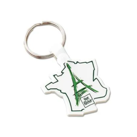 Porte-Clés Écologique Personnalisé en Forme de Maillot (anneau 25 mm) - Pas Cher Matières : acier inoxydable Couleurs : vert goo