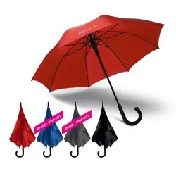 Parapluie Automatique Pliable Personnalisé - Cadeau Unique Manche Canne Matières : bois