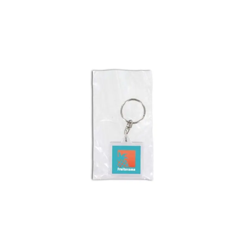 Porte-clés transparent avec porte-étiquette - Objets publicitaires pratiques Pop Chic Matières : polyester Couleurs : noir perso