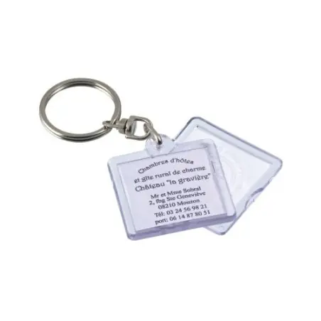Porte-clés transparent avec porte-étiquette - Objets publicitaires pratiques Pop Chic Matières : polyester Couleurs : noir cadea