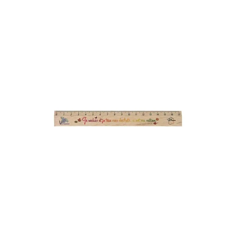 Règle Éco en Bois 17 cm - Durable et Personnalisable