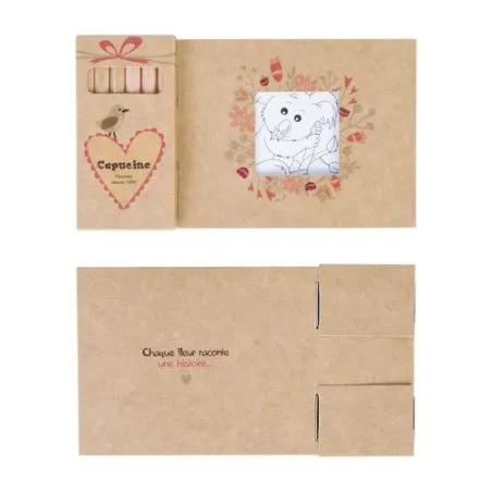 Kit Écologique de Coloriage avec 6 Crayons - Objets Publicitaires 8,7 Matières : PET recyclé Taille textile : M Couleurs : bleu 