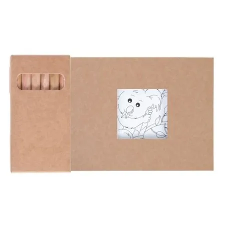 Kit Écologique de Coloriage avec 6 Crayons - Objets Publicitaires 8,7 Matières : PET recyclé Taille textile : M Couleurs : bleu 