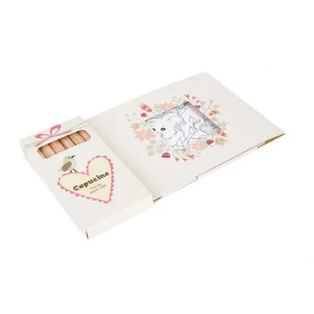 Kit Écologique de Coloriage avec 6 Crayons - Objets Publicitaires 8,7 Matières : PET recyclé Taille textile : M Couleurs : bleu 