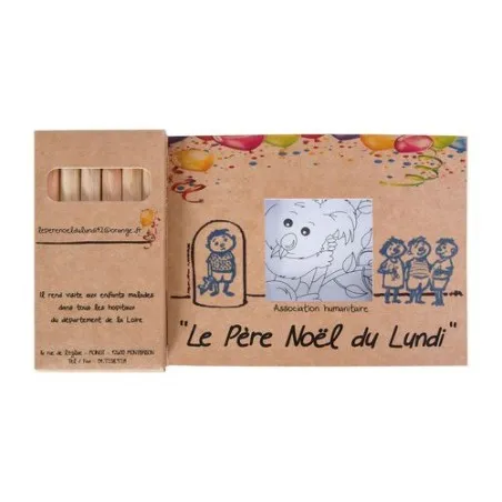 Kit Écologique de Coloriage avec 6 Crayons - Objets Publicitaires 8,7 Matières : PET recyclé Taille textile : M Couleurs : bleu 