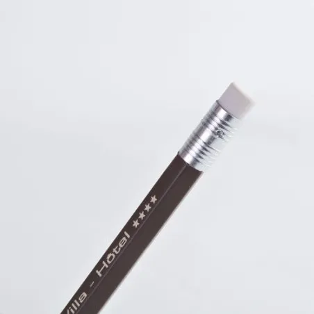 Crayon écologique personnalisable ECO HEXA 17,6 PANTONE T Gomme Matières : aluminium Couleurs : vert goodies personnalisé en sto