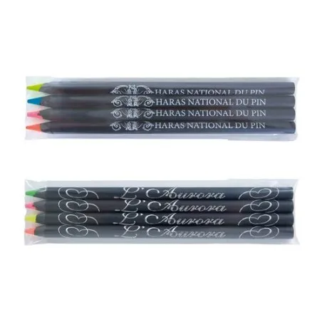 Sachet de 4 surligneurs noirs 17,6 cm - Objets Publicitaires Matières : métal Couleurs : gun cadeau client original