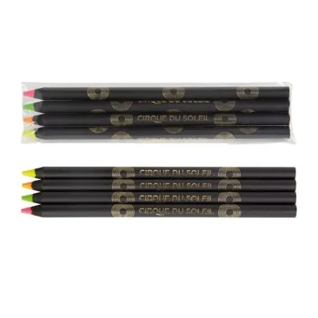 Sachet de 4 surligneurs noirs 17,6 cm - Objets Publicitaires Matières : métal Couleurs : gun marquage couleur éclatante