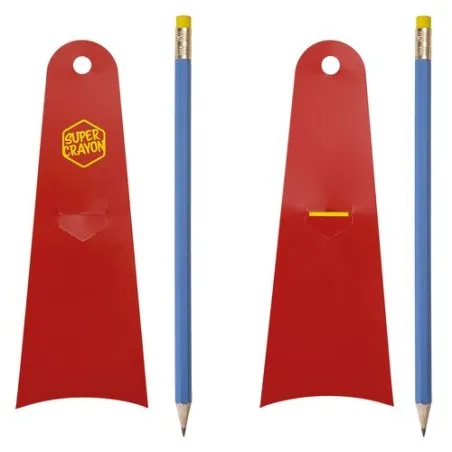 Crayon Écologique Personnalisé Supman - Super Crayon Matières : plastique recyclé Couleurs : gris personnalisable avec votre log