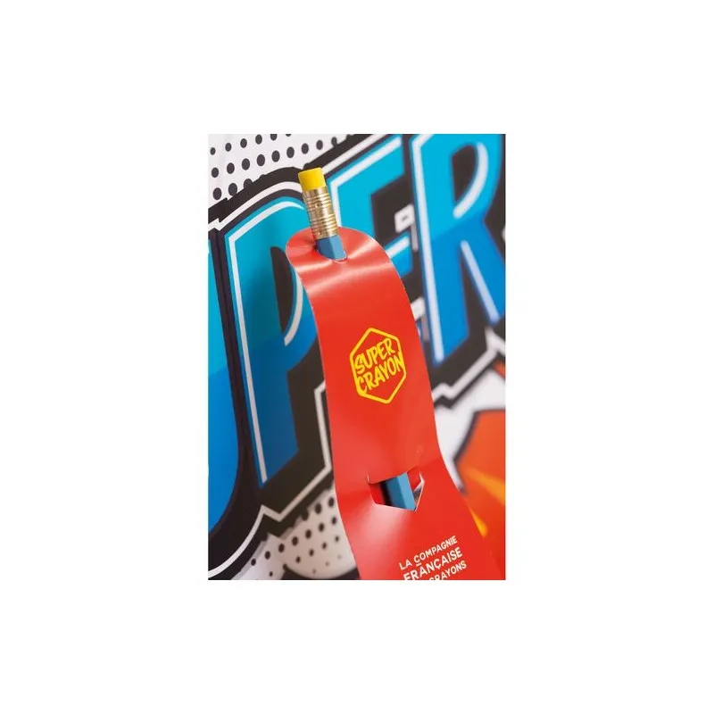 Crayon Écologique Personnalisé Supman - Super Crayon Matières : plastique recyclé Couleurs : gris livraison express 24h 48h