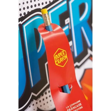 Crayon Écologique Personnalisé Supman - Super Crayon Matières : plastique recyclé Couleurs : gris livraison express 24h 48h
