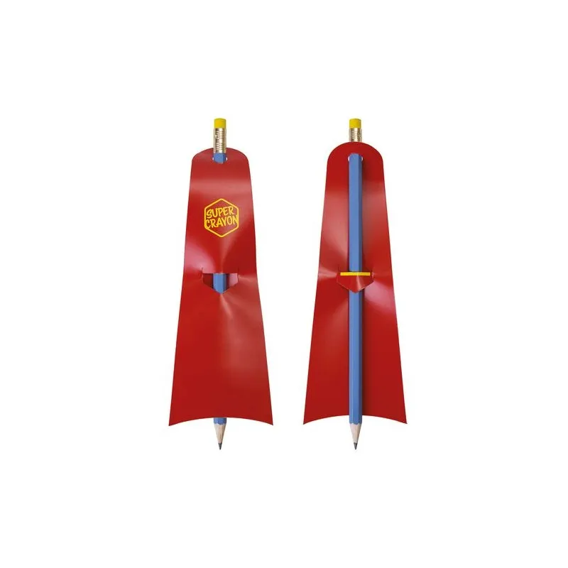 Crayon Écologique Personnalisé Supman - Super Crayon Matières : plastique recyclé Couleurs : gris cadeau collaborateur premium