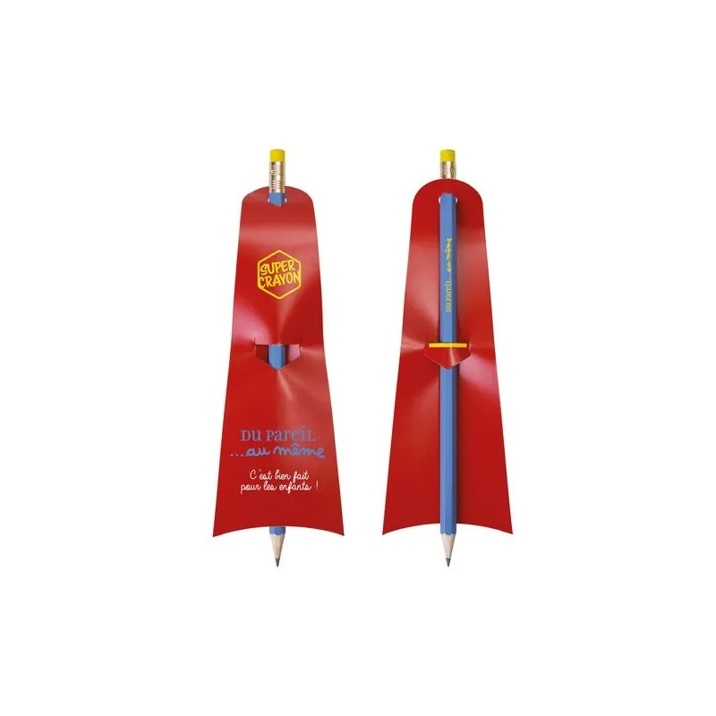 Crayon Écologique Personnalisé Supman - Super Crayon Matières : plastique recyclé Couleurs : gris impression logo haute qualité