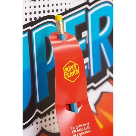 Crayon Écologique Personnalisé Supman - Super Crayon Matières : plastique recyclé Couleurs : gris marquage couleur éclatante
