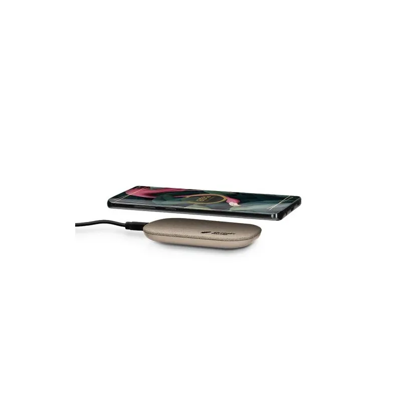 Chargeur rapide écologique par induction 15W en matière RPET et chanvre Matières : coton recyclé Couleurs : vert goodies publici