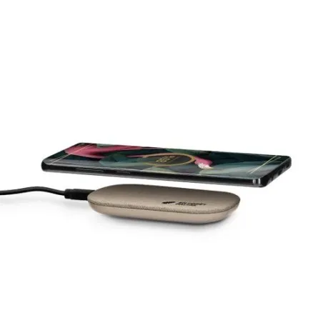 Chargeur rapide écologique par induction 15W en matière RPET et chanvre Matières : coton recyclé Couleurs : vert goodies publici